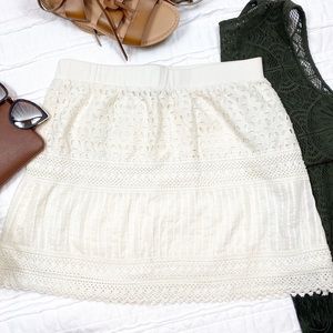 Maurices Cream Boho Eyelet Skirt